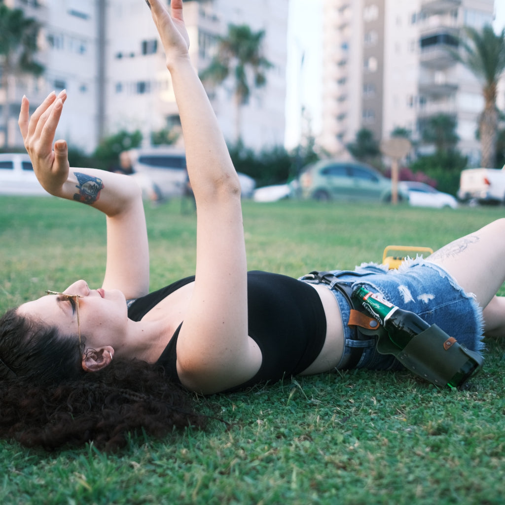 Deri Bira Taşıma Kılıf - Diceroscraft