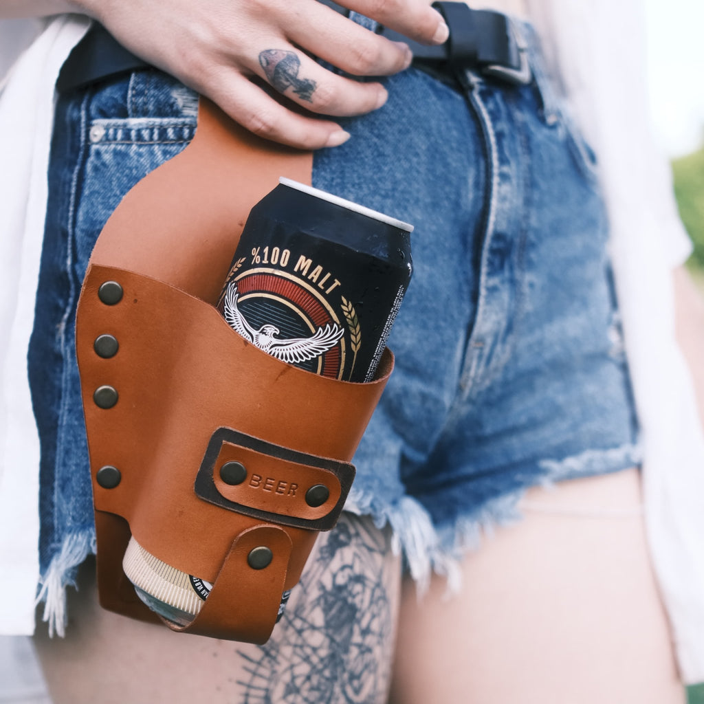 Deri Bira Taşıma Kılıf - Diceroscraft