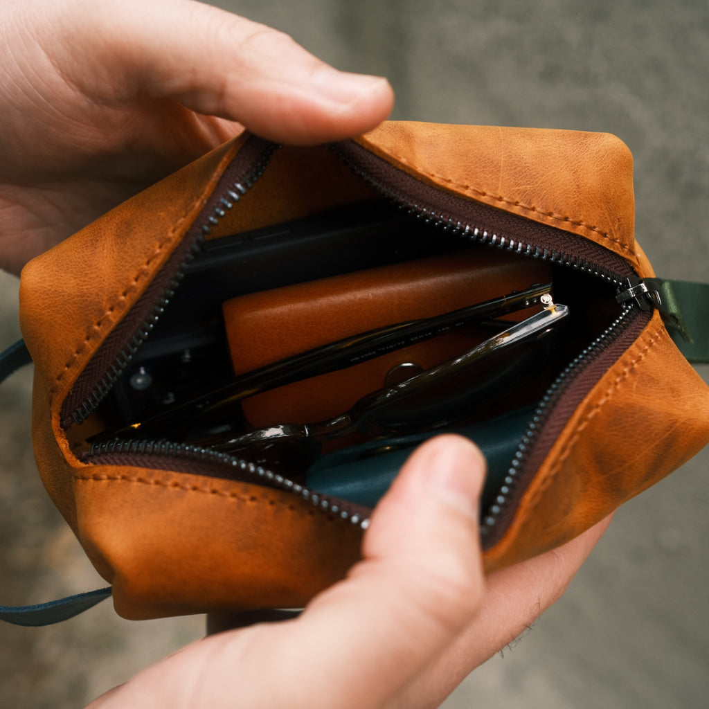 Deri El Çantası - Dopp Kit - Diceroscraft