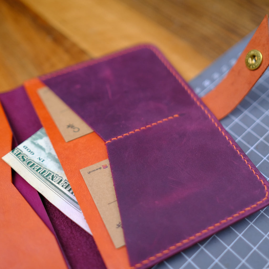 El Yapımı Deri Pasaport Kılıfı - Diceroscraft