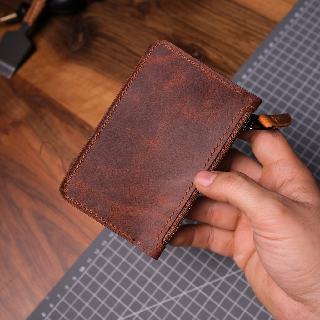 Midi Deri Fermuarlı Cüzdan - Berçeste - Diceroscraft