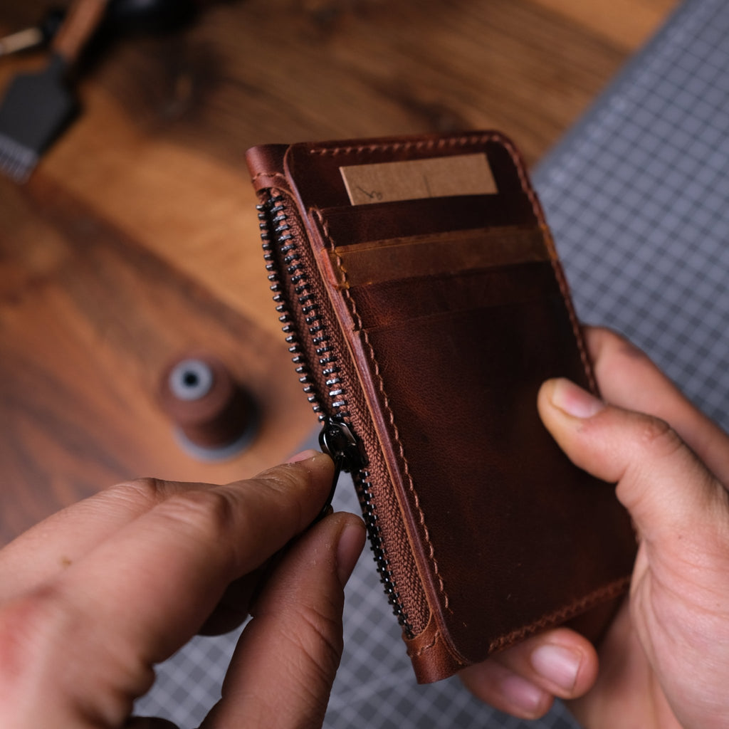 Midi Deri Fermuarlı Cüzdan - Berçeste - Diceroscraft