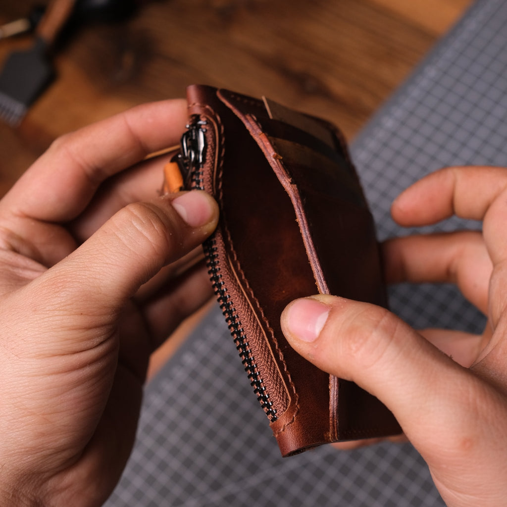 Midi Deri Fermuarlı Cüzdan - Berçeste - Diceroscraft