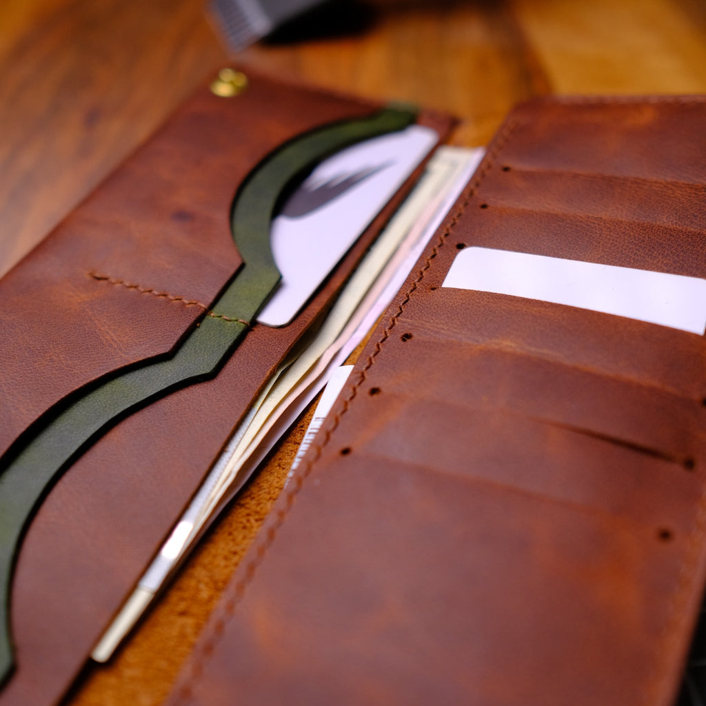 Uzun Deri Cüzdan - Manit - Diceroscraft