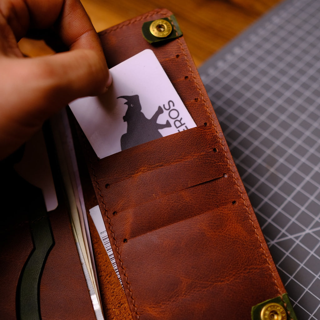 Uzun Deri Cüzdan - Manit - Diceroscraft